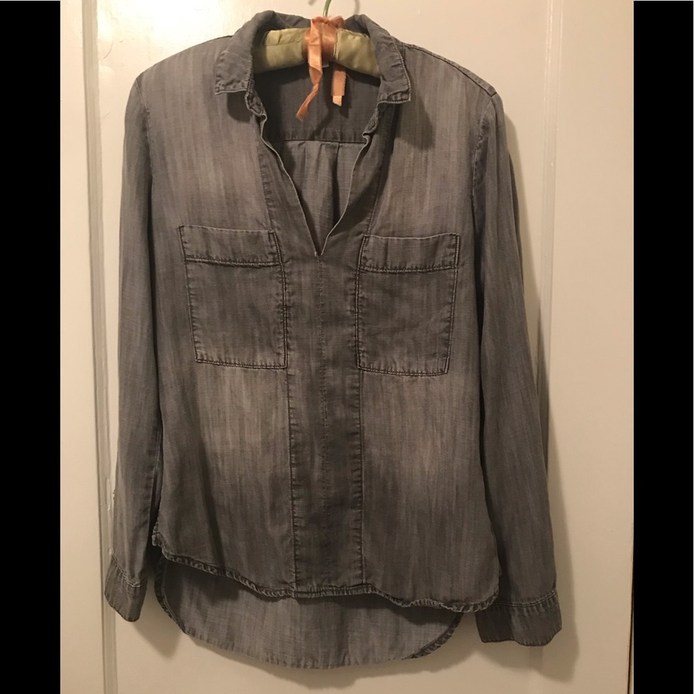 Anthropologie Cloth & Stone denim gray pullover